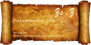 Zsivanovics Zia névjegykártya
